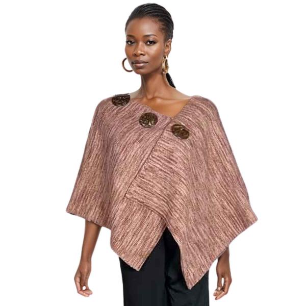 Wholesale 10082 - Knit Coconut Button Shawl  10082 - Taupe Tones Knit<br> 
Coconut Button Shawl  - One Size Fits All