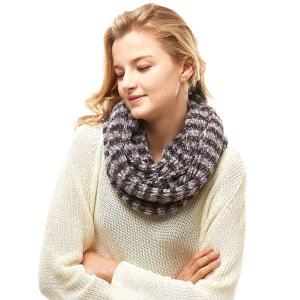 Winter Infinities-3552/9810/10078/1296/4082/766 766 - Charcoal and Grey<br>
Chenille Infinity Scarf - One Size Fits All