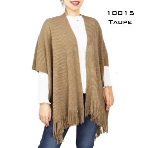 Ruana - Sequined Knit 10015 10015 TAUPE Sequined Knit Ruana  - 