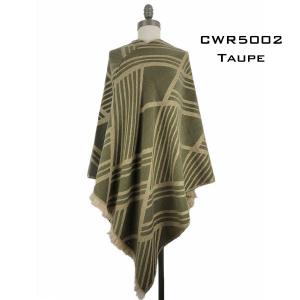 3527 - Assorted Autumn/Winter Ponchos  CWR5002 Geometric Pattern Cashmere Feel Poncho - One Size Fits Most