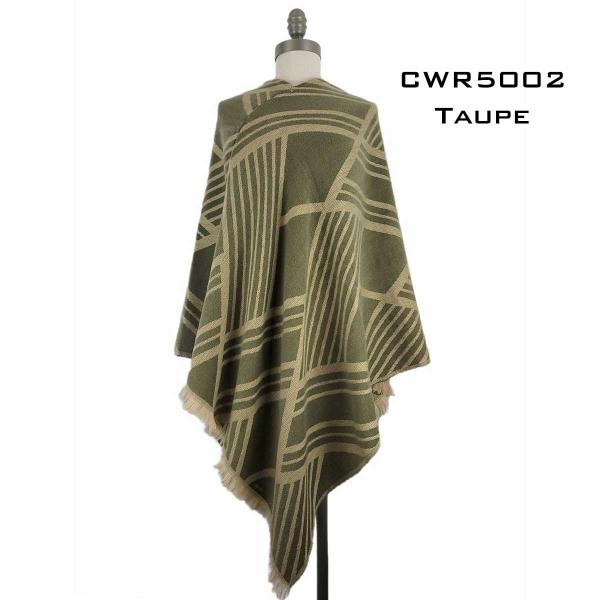 Wholesale 3527 - Assorted Autumn/Winter Ponchos  CWR5002 Geometric Pattern Cashmere Feel Poncho - One Size Fits Most
