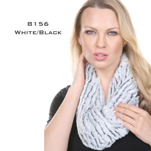 Fall/Winter Infinity Scarves - Faux Fur 3529 8156 WHITE/BLACK Infinity Faux Fur - One Size Fits Most