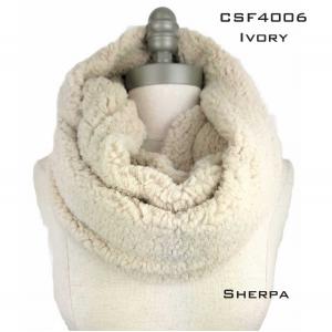 Wholesale  CSF4006 IVORY Sherpa Fleece Infinity Scarf - 6