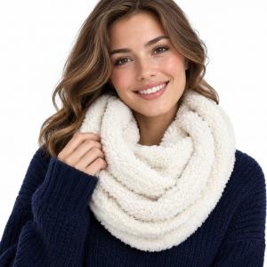 3529 - Fall/Winter Infinity Scarves - Faux Fur  CSF4006 Ivory Sherpa Fleece Infinity Scarf - 6