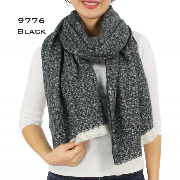 wholesale 9776 - Town and Country Mottled Weave Scarves  9776 BLACK/IVORY Mottled Weave Town and Country Scarf 9776 - 24