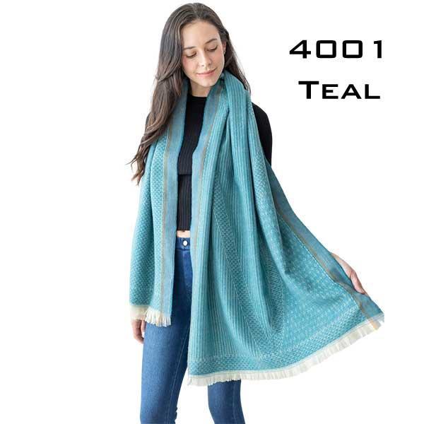 Wholesale 4001 - Cashmere Touch Printed Shawl 4001- Teal<br> 
Cashmere Touch Printed Shawl - 27
