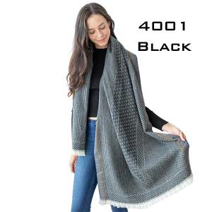 Wholesale  4001 BLACK Cashmere Touch Printed Shawl - 27