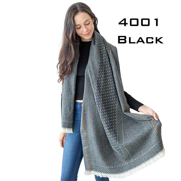 Wholesale 4001 - Cashmere Touch Printed Shawl 4001 - Black<br> 
Cashmere Touch Printed Shawl - 27
