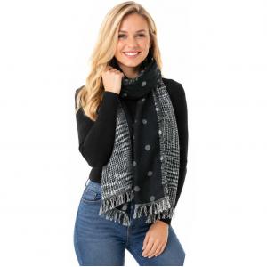 4004 - Plaid to Dots Scarf/Wrap  4004 - Two Layer Plaid to Dots Scarf Wrap  - 