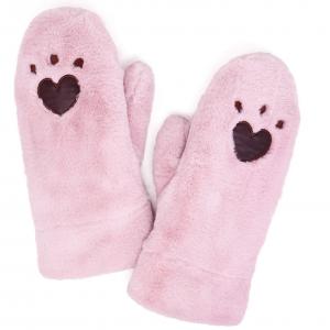 Plush Mittens - 187/222/219/260  222 - Pink Heart Paw - One Size Fits Most