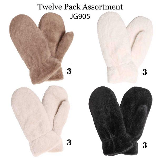 wholesale 3571 - Winter Mittens  905 - Twelve Pack Assortment - One Size Fits Most