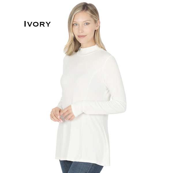 wholesale 10016 - Long Sleeve ITY Mock Turtleneck Tops Ivory - Medium