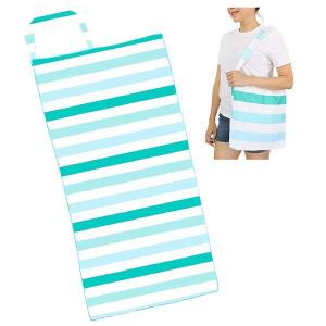 Wholesale  10178-Mint Striped<br>2 in 1 Beach Towel Tote Bag - 