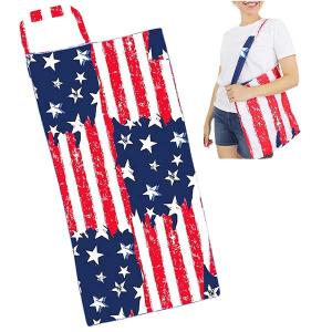 Wholesale  10182-American Flag<br>2 in 1 Beach Towel Tote Bag - 