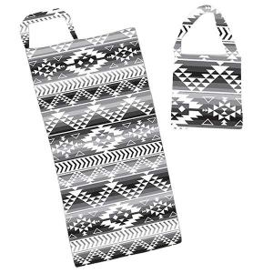 Wholesale  9982-Black Multi<br>2 in 1 Beach Towel Tote Bag - 