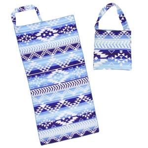 Wholesale  9982-Blue Multi<br>2 in 1 Beach Towel Tote Bag - 