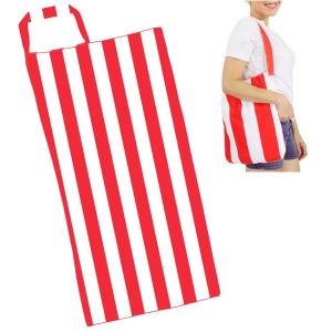 Wholesale  10177 - Red Striped<br>2 in 1 Beach Towel Tote Bag - 