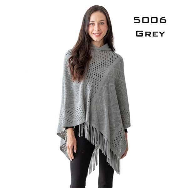 Wholesale 5006 - Poncho with Hood 5006-Grey<br>
Poncho with Hood - 