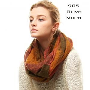 Woven Infinity Scarves - 8628/8435/1251/905/9809 905 - Olive Multi - 