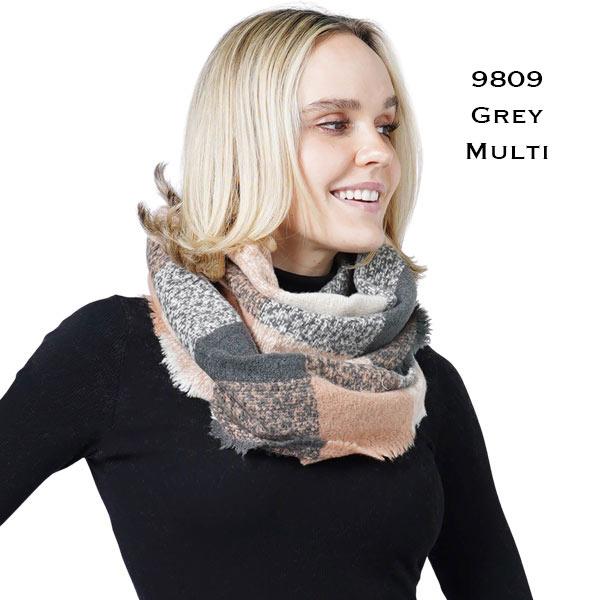 wholesale Woven Infinity Scarves - 8628/8435/1251/905/9809 9809 - Grey Multi - 
