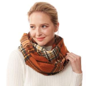 Woven Infinity Scarves - 8628/8435/1251/905/9809 1251 - Multi Brown - 