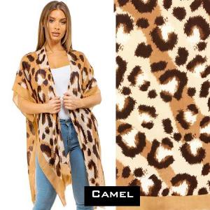 Wholesale  4144 - Camel Border<br>
Animal Print Kimono - 