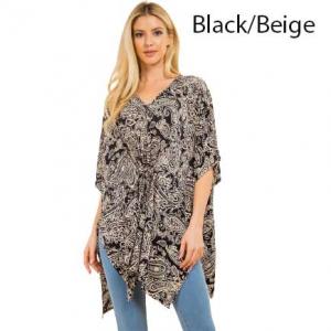 Wholesale  4123 - Black/Beige<br>
Spandex Blend Tunic - 