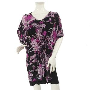 Wholesale  4127 - Floral Purple<br>
Spandex Blend Tunic - 