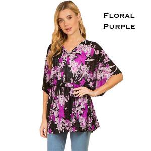 Wholesale  4127 - Floral Purple<br>
Spandex Blend Tunic - 