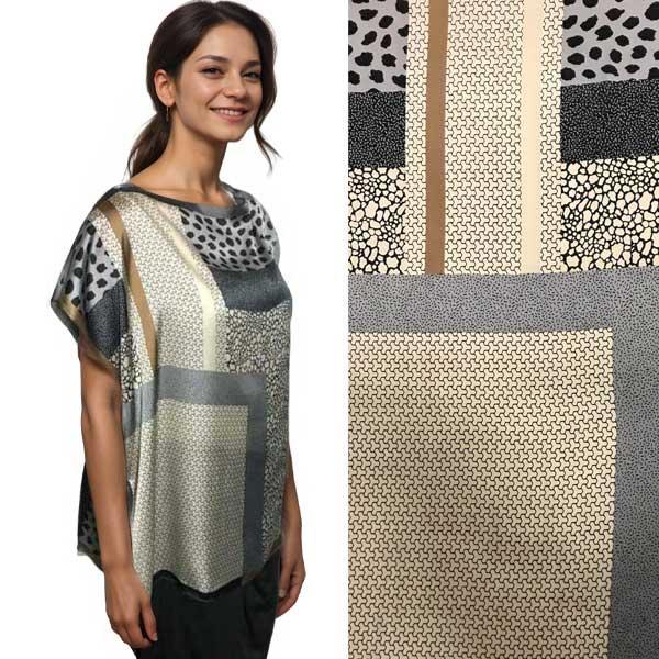 3662 - Satin Toppers 10280 - Grey Multi<bR>
Satin Poncho - 