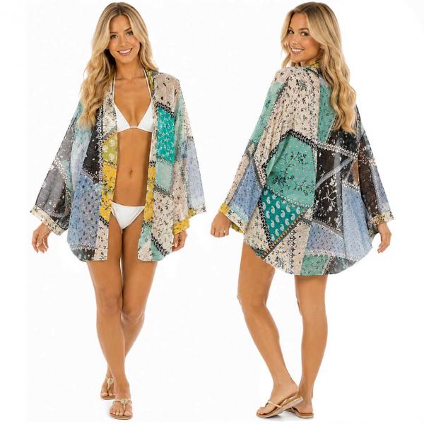 wholesale 4150 - Multi Colored Kimonos  Color #01  - 