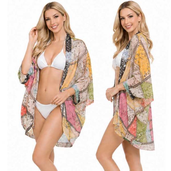 wholesale 4150 - Multi Colored Kimonos  Color #02<br>
Multi Colored Kimono - 