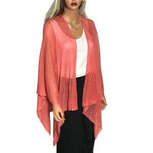 Wholesale  1C15 - Coral<br>
Lightweight Knit Ruana - 