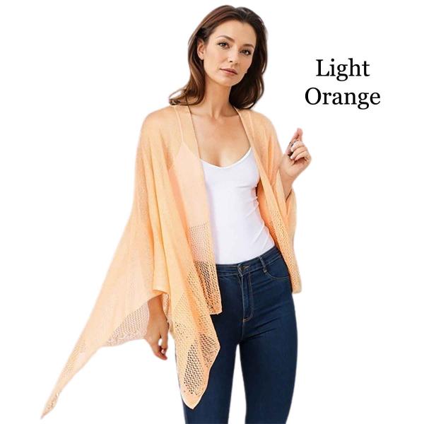 Wholesale 1C15 - Knit Ruanas Light Orange - One Size Fits All