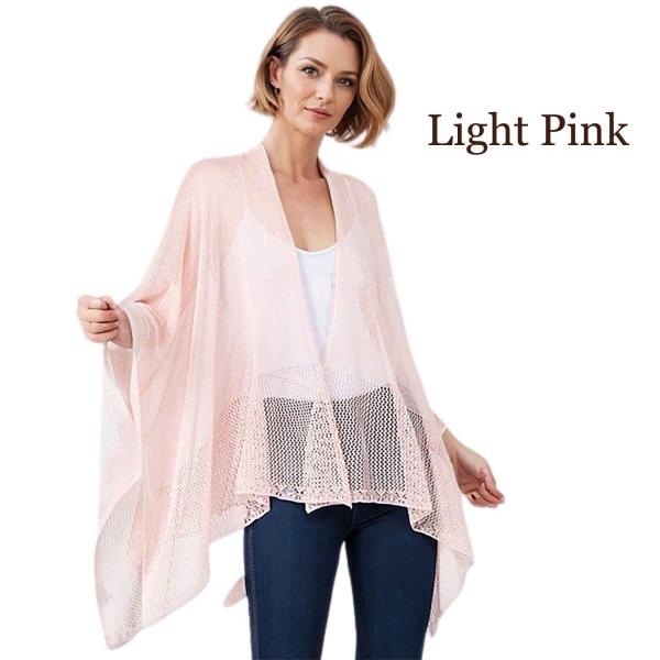 Wholesale 1C15 - Knit Ruanas Light Pink - One Size Fits All