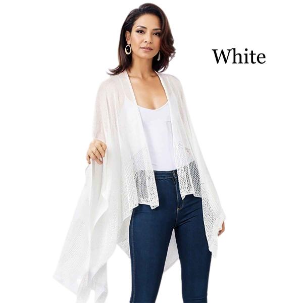 Wholesale 1C15 - Knit Ruanas White - One Size Fits All