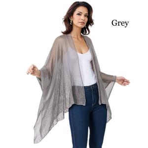 1C15 - Knit Ruanas Grey - One Size Fits All