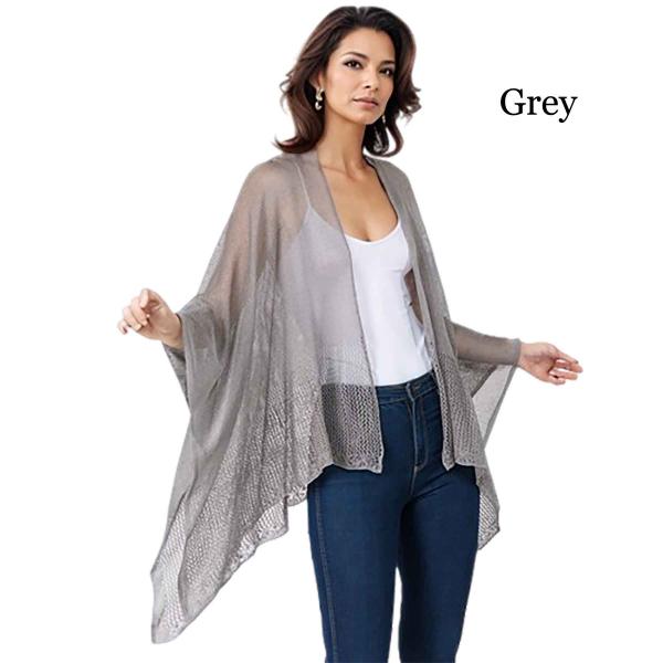 Wholesale 1C15 - Knit Ruanas Grey - One Size Fits All