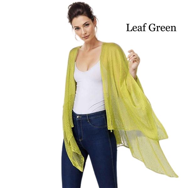 Wholesale 1C15 - Knit Ruanas Leaf Green - One Size Fits All