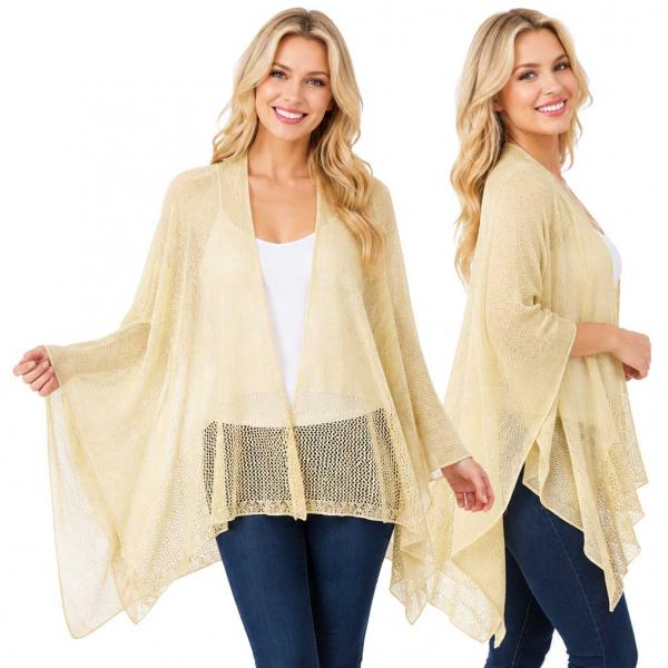 wholesale 1C15 - Light Weight Knit Ruanas Cream - 