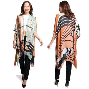 Wholesale  3011 - Square Stripe Print<br>
Kimono - 