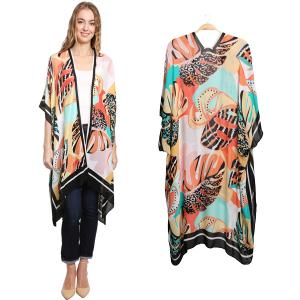 3668 - Jessica's Kimonos (Best Quality) 3016/2 - Tropical Leaves Print<br>
Kimono - 