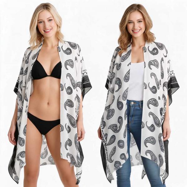 wholesale 3668 - Jessica's Kimonos  2233 - Paisley in Black - One Size Fits Most