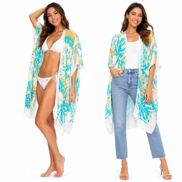 wholesale 3668 - Jessica's Kimonos  5087 - Turquoise Multi - One Size Fits Most
