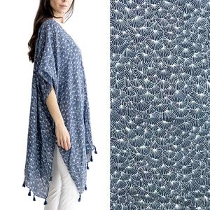 Wholesale 3670 - Kevin's Kimono Blues  5032 - Navy<br>
Navy Scallop Print - 