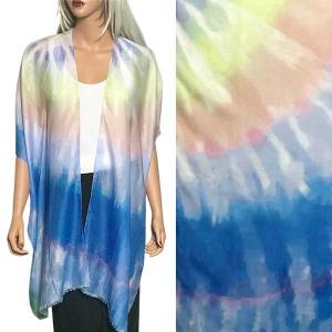 Wholesale  5022 - Blue Multi<br>Tie Dye Kimono
 - 