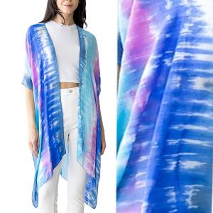 Wholesale  5030 - Blue Multi<br>Tie Dye Kimono
 - 