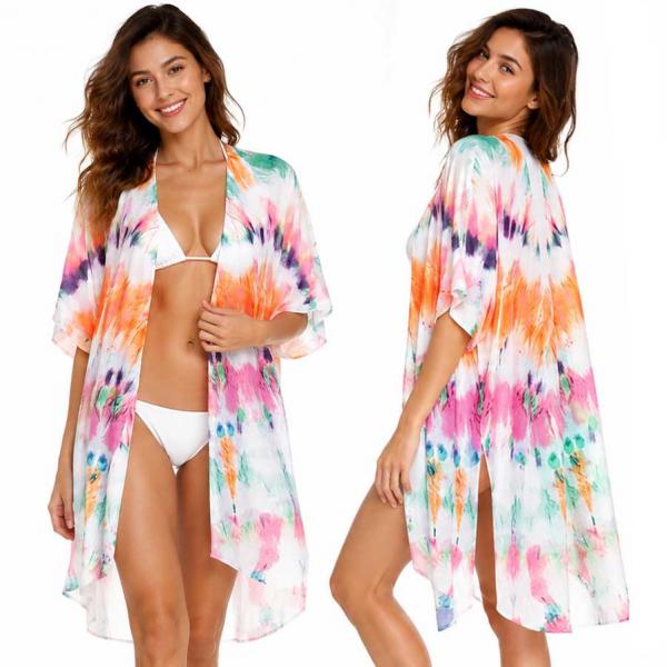 wholesale 3671 - Tie Dyed Kimonos  5024 - Orange Multi<br>
Tie Dyed Kimono
 - 