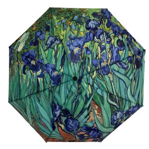 3672 - Art Design Umbrellas #02 - Irises<br>
Compact Umbrella   - 
