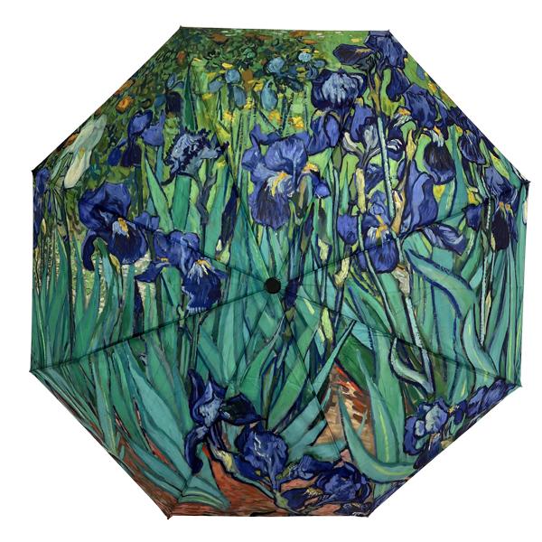 Wholesale 3672 - Art Design Umbrellas #02 - Irises<br>
Compact Umbrella   - Short